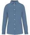 NS503 Native Spirit Ladies Washed Long Sleeve Shirt Washed Cool Blue colour image
